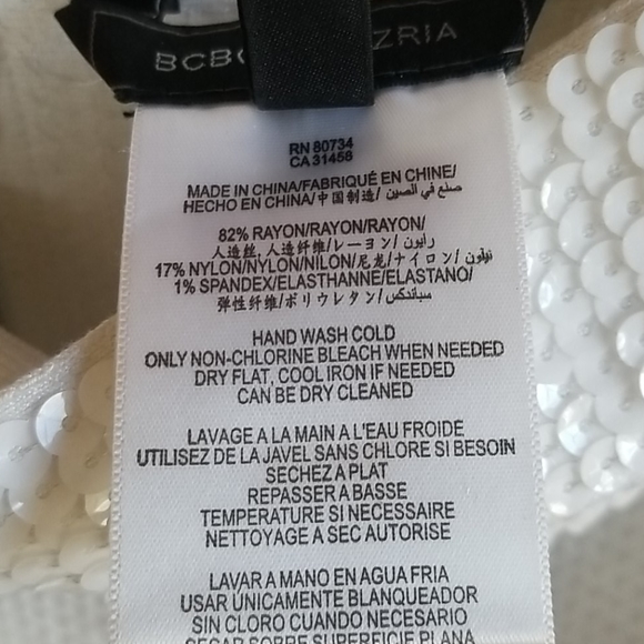 BCBG MaxAzira White Sequined Bandage Skirt - Picture 6 of 7